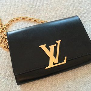 Louis Vuitton Black Leather Chain Louis GM
